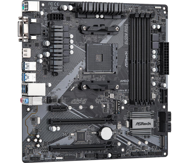 ASROCK Płyta główna B450M PRO4 R2.0 AM4 4DDR4 HDMI uATX B450M Pro4 R2.0 - 690400 - zdjęcie 2